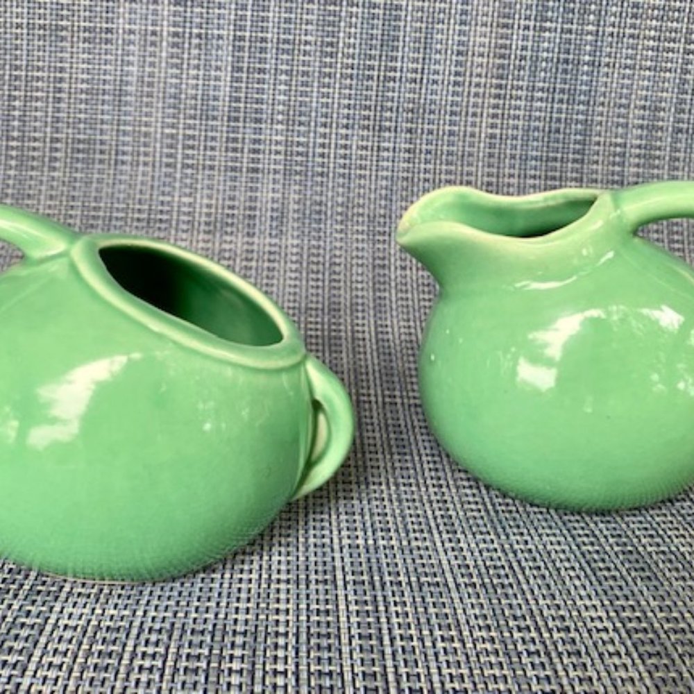 Vintage 40's Mini Ball Creamer & Sugar Bowl